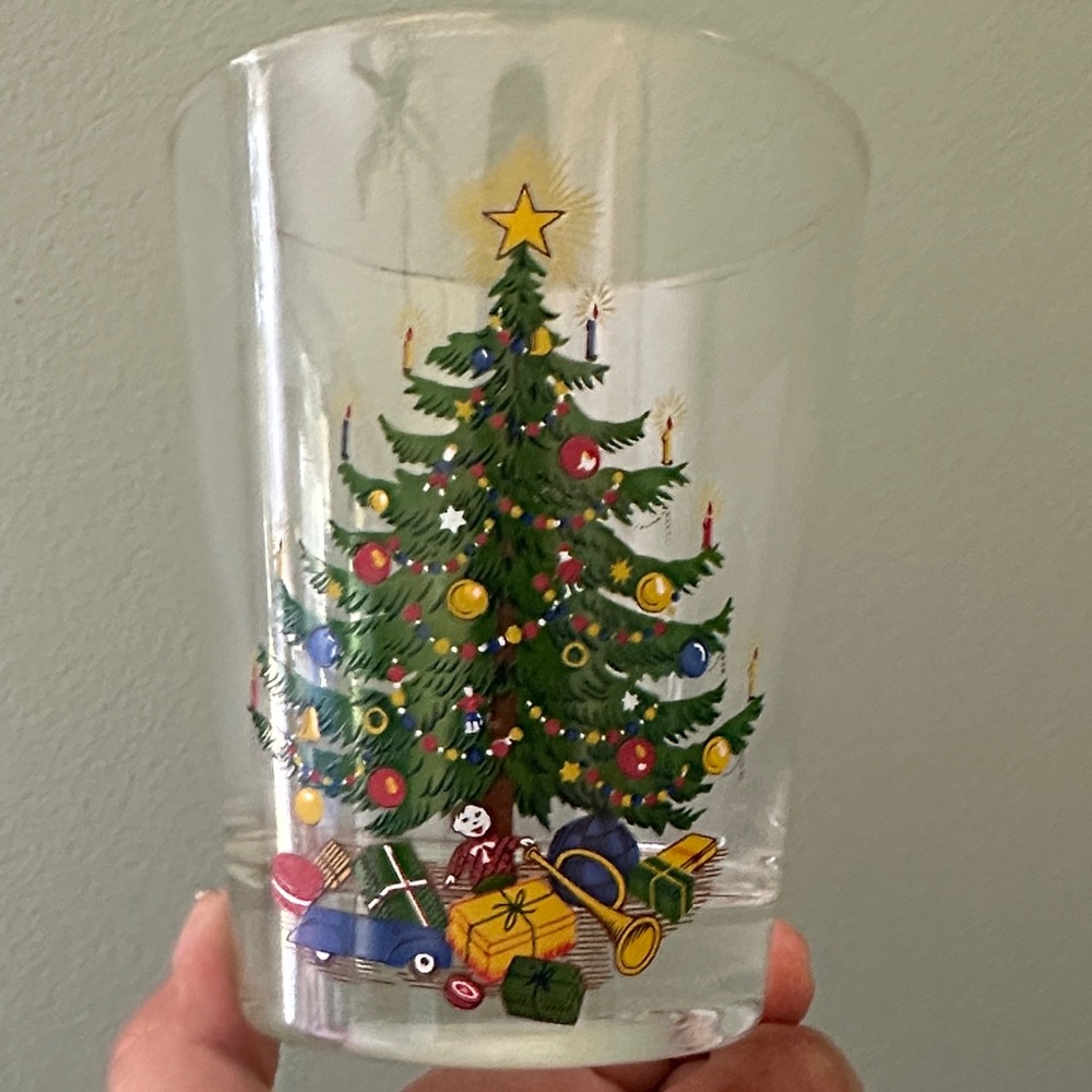 Festive Vintage Christmas Tree Glass